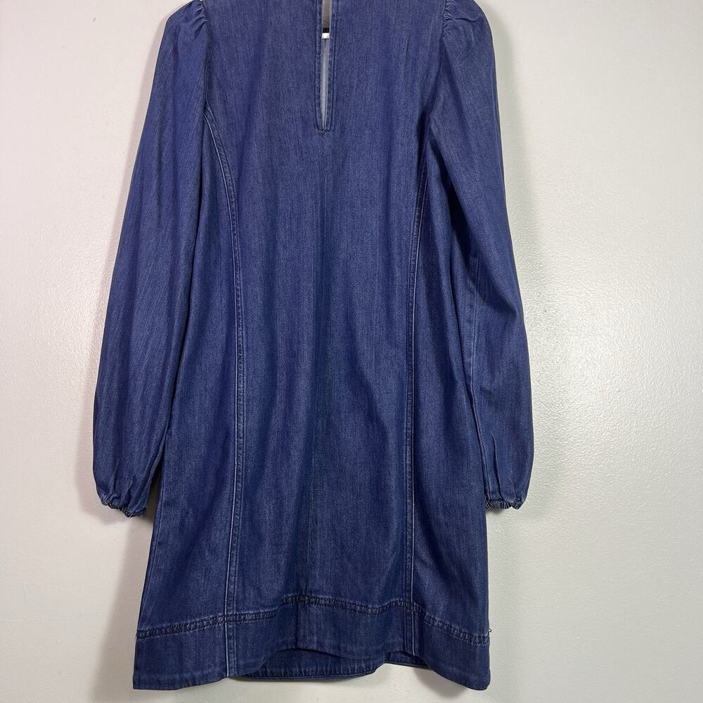 Boden denim Dress Sz 6 Blouson Shift Tencel Chambray Long Sleeve Babaydoll Sprin - Picture 9 of 14